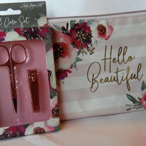 Makeup Pouch Nail Set Trimmer Clipper Gold